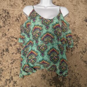 O'Neill Mint and Purple Patterned Romper